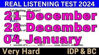 21 December, 28 December & 4 January IELTS Listening Practice Test 2024 With Answers  BC & IDP