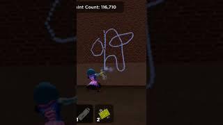 Roblox drawing among us in spray paint #shorts #gaming #roblox #amongus #youtubeshorts