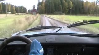 Saab 96 V4 Rally on special stage, incar video