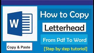 How to Copy Letterhead from Pdf to Word