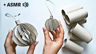  2 Easy Craft Ideas - Christmas Balls from Toilet Paper Rolls  ASMR  DIY New Year's Decorations 