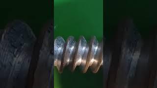 Double spiral threads compressed by Rasel Talukdar #lathemachine #machine #metallathe #skills