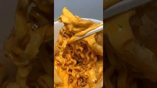 buldak carbonara ramen with cheese french fries #asmr #koreanfood