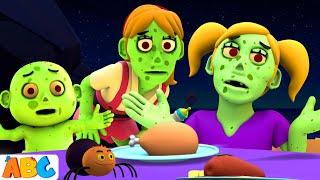 Green Zombie Family At Dinner In Spain + More Spooky Songs for Toddlers by @AllBabiesChannel