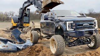 Ripping Apart My AnyLevel F350 with the Excavator (digging up the bunker)