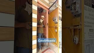 cp plus electric door lock Installation, how to install electric rim lock iron gate #centrelock