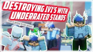 Destroying 1v1's with UNDERRATED STANDS, A Bizarre Day | ABD Underrated stands 1v1's | Roblox