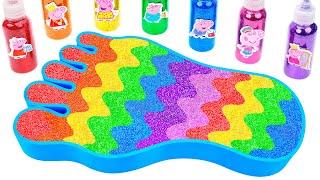 Satisfying Video | DIY How To Make Rainbow Foot From Mixing Color Slime Cutting ASMR #8