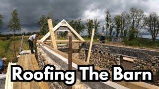 Finally, the old stone barn has a roof! #diyrenovation