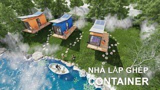 Nhà lắp ghép Container, homestay thiết kế đẹp, thi công nhanh gọn