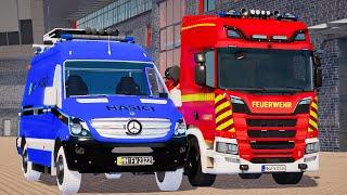 Blue Emergency Call 112 - Bosnian Firefighter and Swap Body Vehicle First Responding! 4K