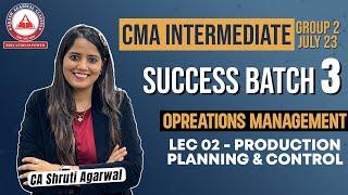 Lec 02 - Production Planning & Control | SUCCESS BATCH 3 | CMA Inter Group 2 OM | AAC