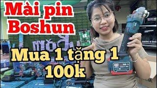 Máy Mài Pin Boshun, 2 Pin 15cell Giá Rẻ Quá, Máy Khoan, Máy Bulong, Quạt Pin