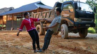 Happy family preparing for what lies ahead, Pig breeding, Orange harvest, Cute daughter home