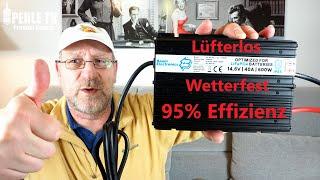 Lüfterloser Wetterfester LiFePo4 600W; 40A, 14.6V Charger mit 95% Effizienz von Bauer Electronics