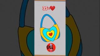 Learn to draw a girl Heart Shapes ️ Handbag #drawingtutorial #art #shortvideo