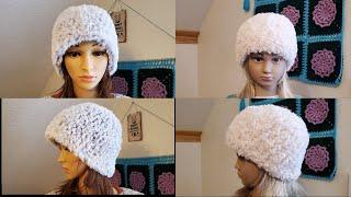 Crochet Adult and Child Faux Fur Hat | How to Crochet With Faux Fur Yarn | Adult Hat and Child Hat