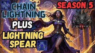 Season 5 TOP TIER Chain Lightning PLUS Lightning Spear HYBRID Sorcerer Build Guide (Diablo 4)