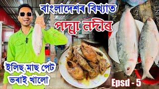 Taste Bangladesh's Famous Elish Fish in front of Padma River.  video by Bhukhan Pathak. Epsd- 5