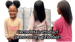 Wash, condition, and style all 3 of my girls’ hair with Cecred Hair products!