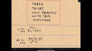  Three Tricky Limits Involving Trig! 