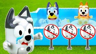 Bluey Banned From Swimming Pools??? Kids Safety Skills | Pretend Play with Bluey Toy