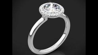 Ritani 1RZ1851 Bezel Set Halo Diamond Engagement Ring