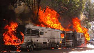 *DOUBLE MASSIVE RV FIRE* - LAFD Engine 17 & Engine 25 (Boyle Heights)