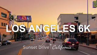 Sunset Driving Los Angeles 6K - Beverly Hills to Santa Monica California