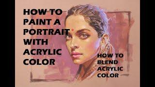 How to Blend  Acrylic colors , ARTZone portrait 5