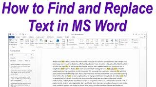 How to Find and Replace Text in MS Word ! How to Replace Words in MS Word