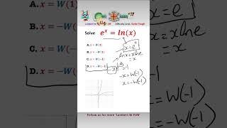 Can You Solve this Equation with the Lambert W Function? #mathsshorts #lambertwfunction