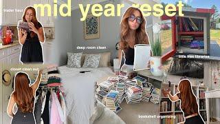 mid-year reset ⭐️ (deep cleaning, new goals, re-doing bookshelves, book unhaul + more!)