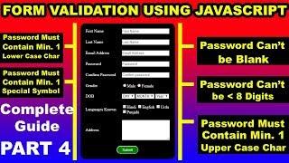 password validation in javascript minimum 8 characters 1 upper case 1 lower case 1 special character