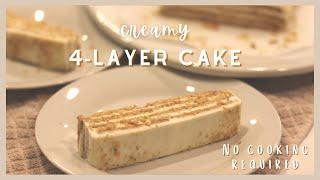 Trying EMMA'S GOODIES No-Bake 4-layer Cake Made From $1 Cookies | ASMR Kibo’s Eats