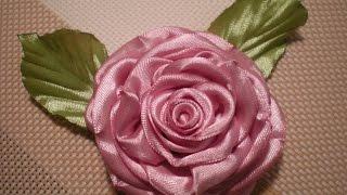 Роза из атласных лент  Канзаши / Своими руками. Видео./Rose ribbons