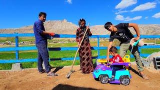 Transforming the Yard: From Dust to Vibrant Blue Fences