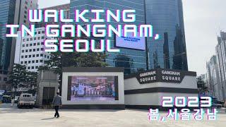 [4k] Walking in Gangnam, seoul on Saturday afternoon 토요일 오후 강남역 근처를 걸어 보아요