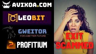 Profitium Avixoa Gweitor Leobit Exit scam Their Investors |MAJOR LOSSES| BITCONNECT ALL OVER AGAIN!