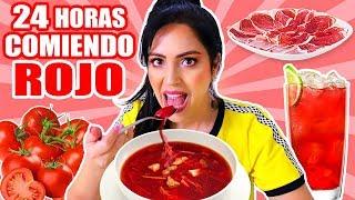 24 HORAS COMIENDO ROJO | RETO SandraCiresArt | All Day Eating Red Food Challenge