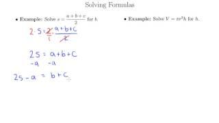 Solving Formulas for a Specified Variable 2 (4.2b)