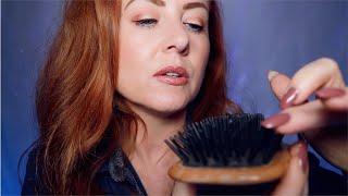 Back to Sleep ASMR  Sleep Inducing Hair Brushing  Whispered, Counting, Dream Lights, Crinkle Shirt