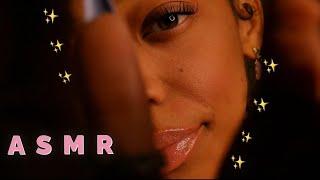 ASMR | UP-CLOSE Gently Touching Your Face  (slight inaudible + slight mouth sounds)