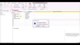 Creating a simple student database and a query in Microsoft Access.