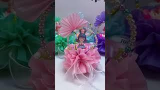 How to make ribbon rose with fairy baskets flowers,tutorial on ribbon rose flowers basket DIY gift