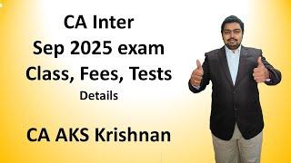 CA inter Sep 25 batch details for those who missed to attend live zoom meeting on 1st Nov 24