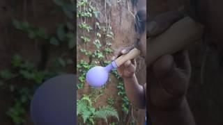bamboo slingshot with balloon #diyslingshot #diybamboo #balloon #outdoors