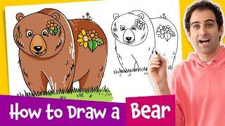 How to Draw a Bear - Kids Drawing Lesson! (Easy)