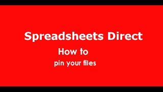 @Spreadsheetsdir Spreadsheets Direct - How To Pin Your Files In Excel Tutorial