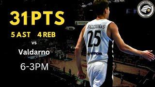 Juozas Balciunas vs Valdarno 31 pts, 5 ast, 4 reb | Game Highlights